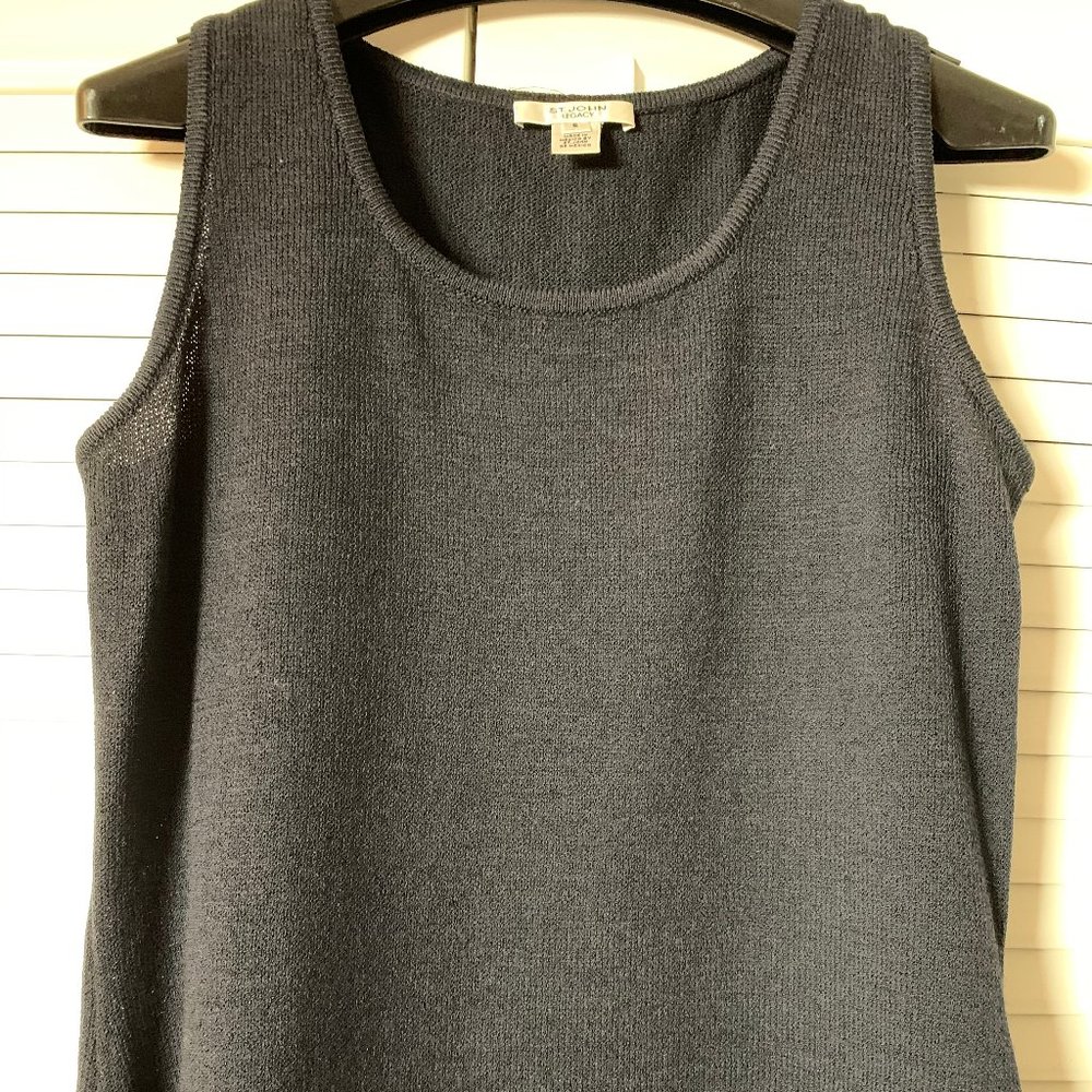 St John Santana Knit Black Tank/Shell Small